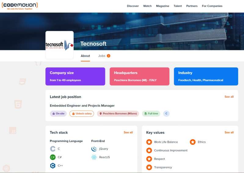 Tecnosoft sbarca su Codemotion!