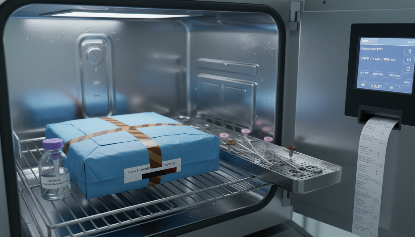 Autoclave con carico per convalida con logger Tecnosoft