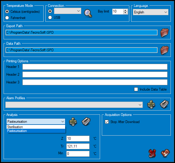 Tecnosoft SPD Lethality Profile Selection