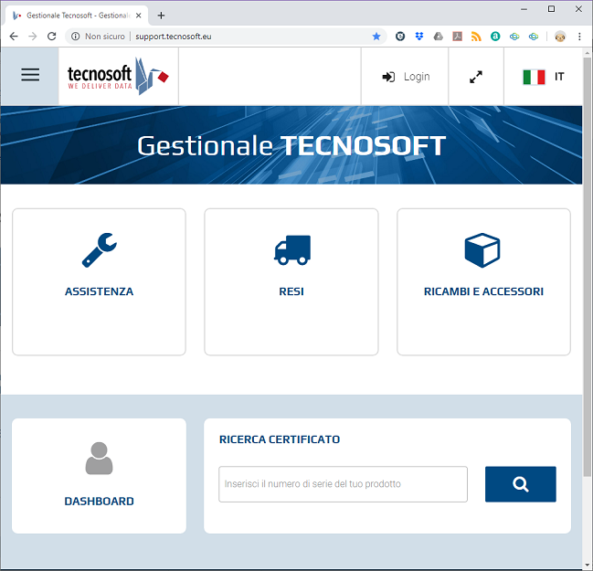 Sito di Assistenza e Supporto Tecnosoft