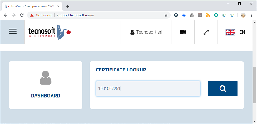 Tecnosoft Loggers Online Certificate Search